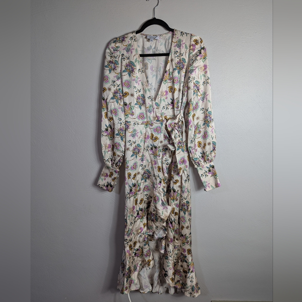0 & Other Stories Los Angeles Atelier Cream Floral Maxi Wrap Dress - Picture 3 of 8